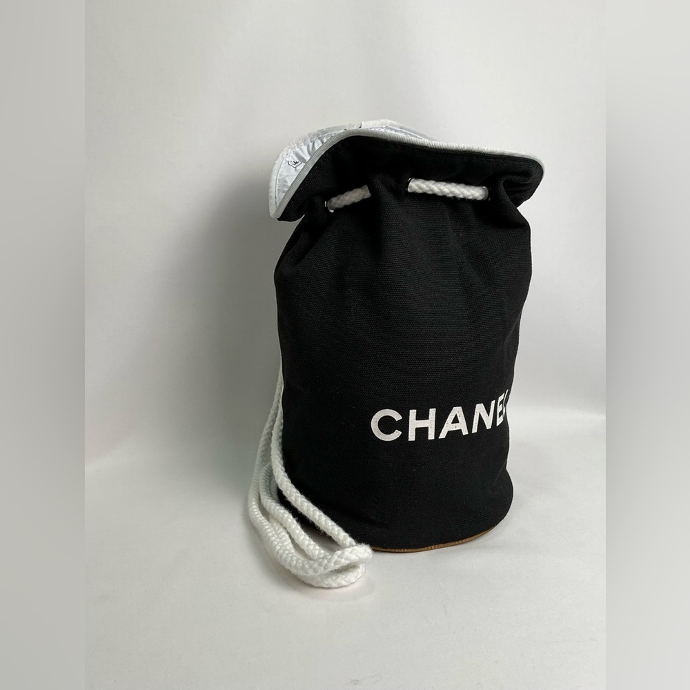 Chanel Black Drawstring Pool Beach Bag - Picture 14 of 14